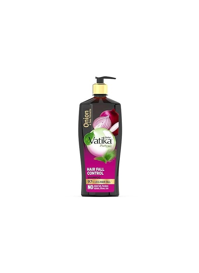 VATIKA - Dabur Vatika Onion Hair Fall Control Shampoo Up to 97% Hair Fall Reduction With Onion and Saw Palmetto No Nasties Shampoo Fortified with Vitamin E Pro - Image 1