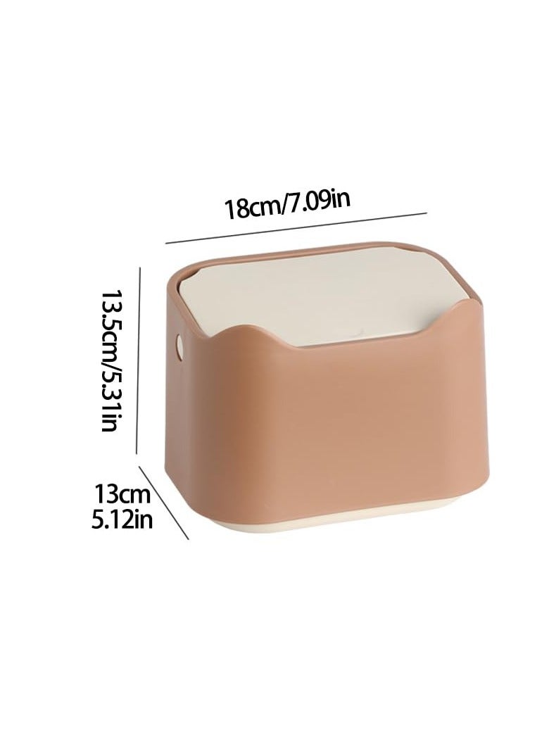 Cat Litter Bin With Push-On Lid, Cat Litter Box Waste Disposal System For Odor Control, Slim Cat Litter Bin Disposal System (Khaki)