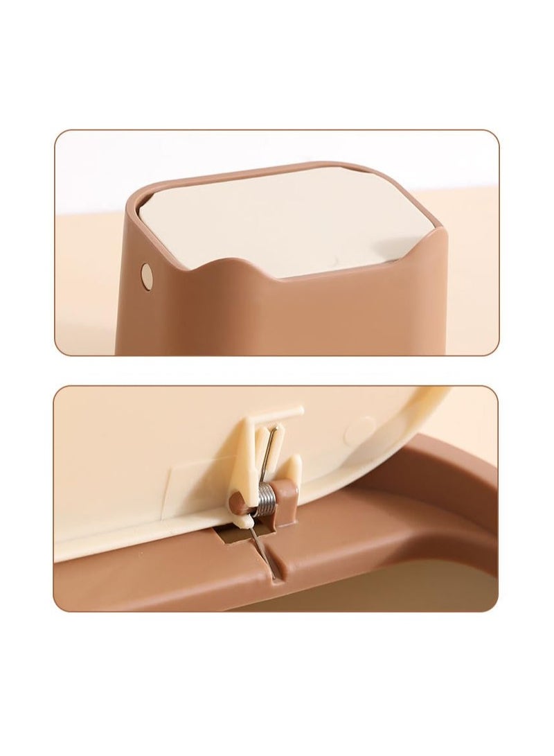 Cat Litter Bin With Push-On Lid, Cat Litter Box Waste Disposal System For Odor Control, Slim Cat Litter Bin Disposal System (Khaki)