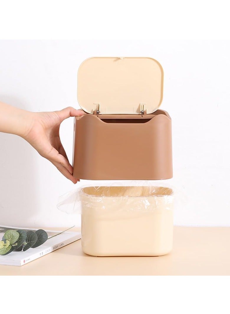 Cat Litter Bin With Push-On Lid, Cat Litter Box Waste Disposal System For Odor Control, Slim Cat Litter Bin Disposal System (Khaki)