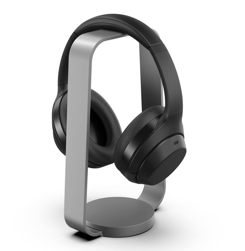 HumanCentric Headphone Stand Headset Holder in Space Gray, Weighted Aluminum Headphone Holder, Desk Headphone Hanger Displays and Holds Headsets, Works with Most Headphone Brands and Sizes - Image 1