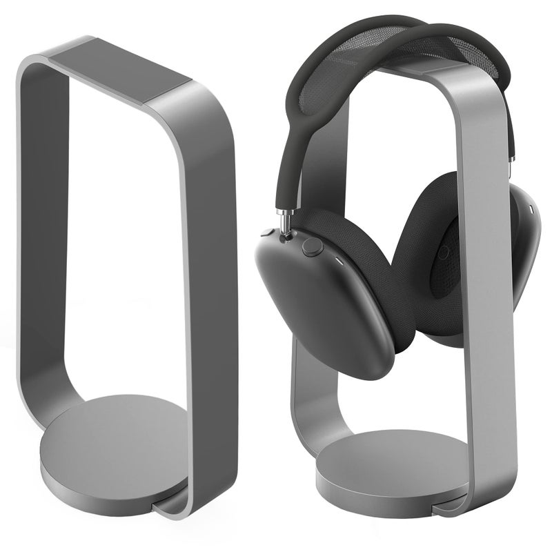 HumanCentric Headphone Stand Headset Holder in Space Gray, Weighted Aluminum Headphone Holder, Desk Headphone Hanger Displays and Holds Headsets, Works with Most Headphone Brands and Sizes - Image 2