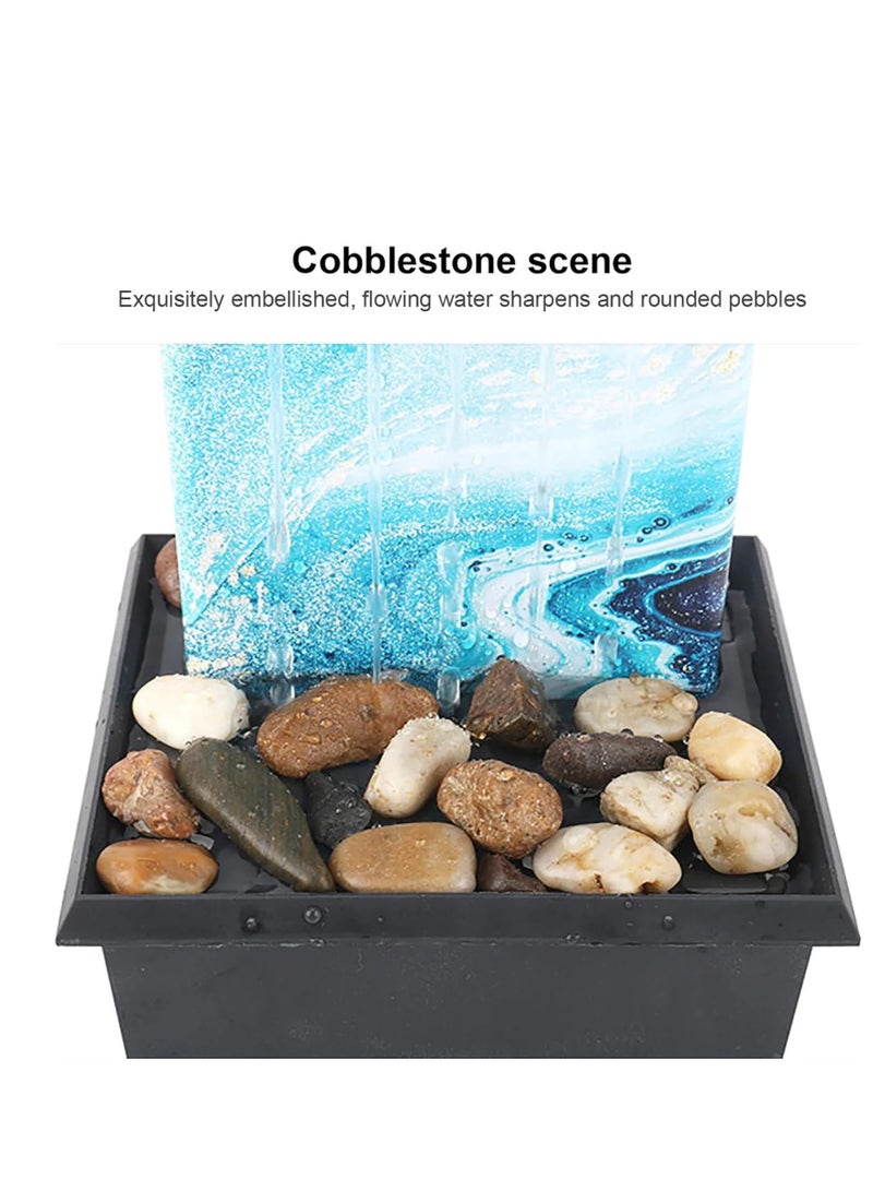 LED Tabletop Water Fountain for Home and Office Decor – Mini Indoor Waterfall Desktop Decoration for Living Rooms Restaurants LED Lights for Relaxing and Calming