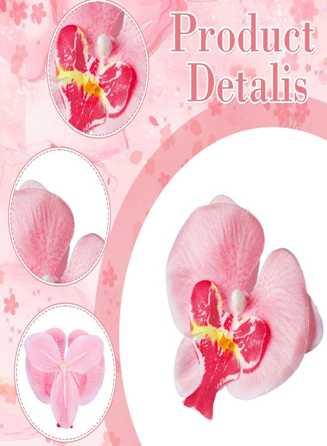 Maasechs 40 Pcs Artificial Orchid Heads Bulk Colorful Faux Butterfly Orchid Petals Silk Artificial Tropical Phalaenopsis Flower Heads for DIY Crafts Wedding Birthday Party Hair Clips Wreath Decoration - Image 4