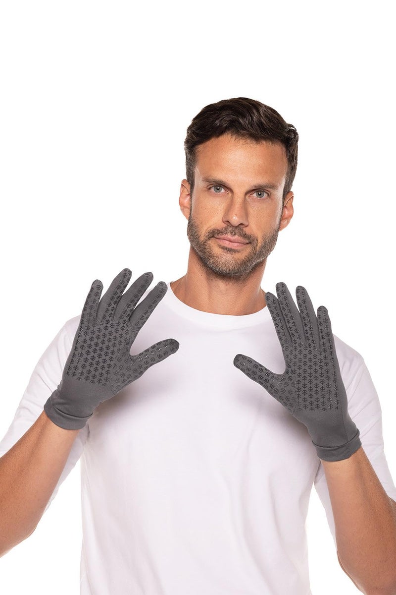 Coolibar UPF 50+ Unisex Sawyer UV Sun Gloves - Sun Protective (Large- Charcoal) - Image 2