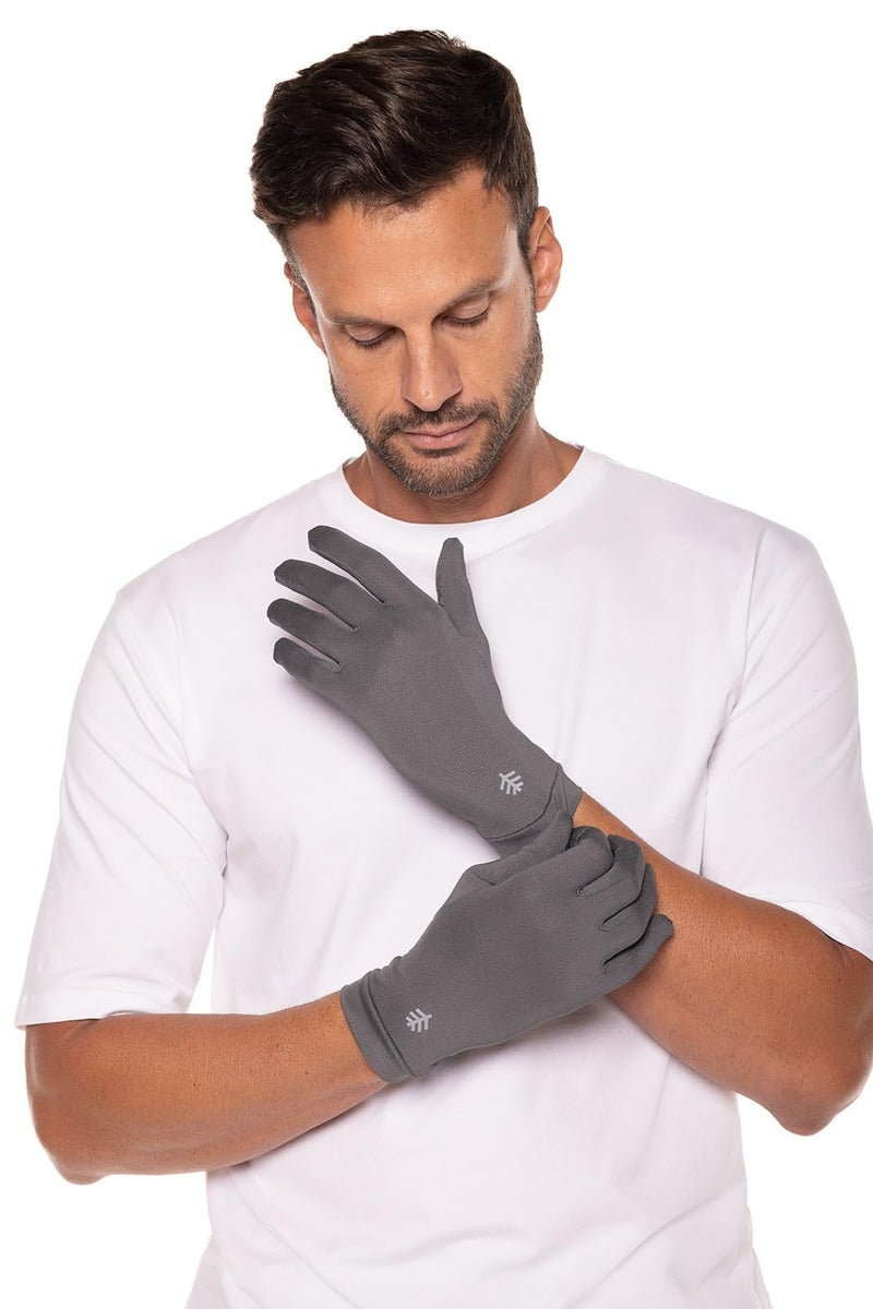 Coolibar UPF 50+ Unisex Sawyer UV Sun Gloves - Sun Protective (Large- Charcoal) - Image 1
