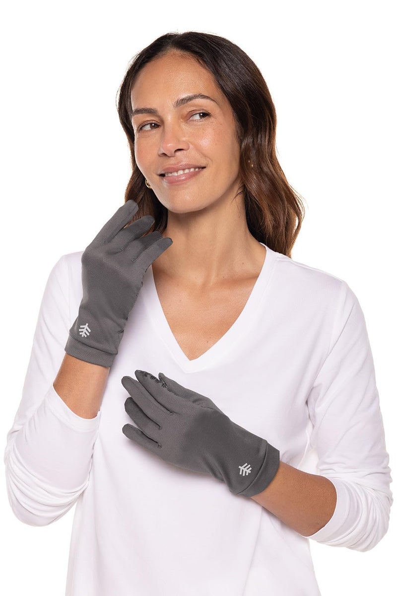 Coolibar UPF 50+ Unisex Sawyer UV Sun Gloves - Sun Protective (Large- Charcoal) - Image 4