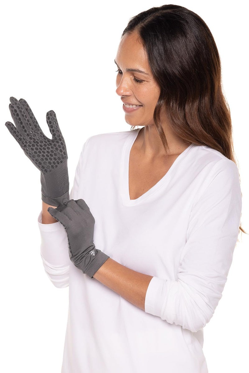 Coolibar UPF 50+ Unisex Sawyer UV Sun Gloves - Sun Protective (Large- Charcoal) - Image 5