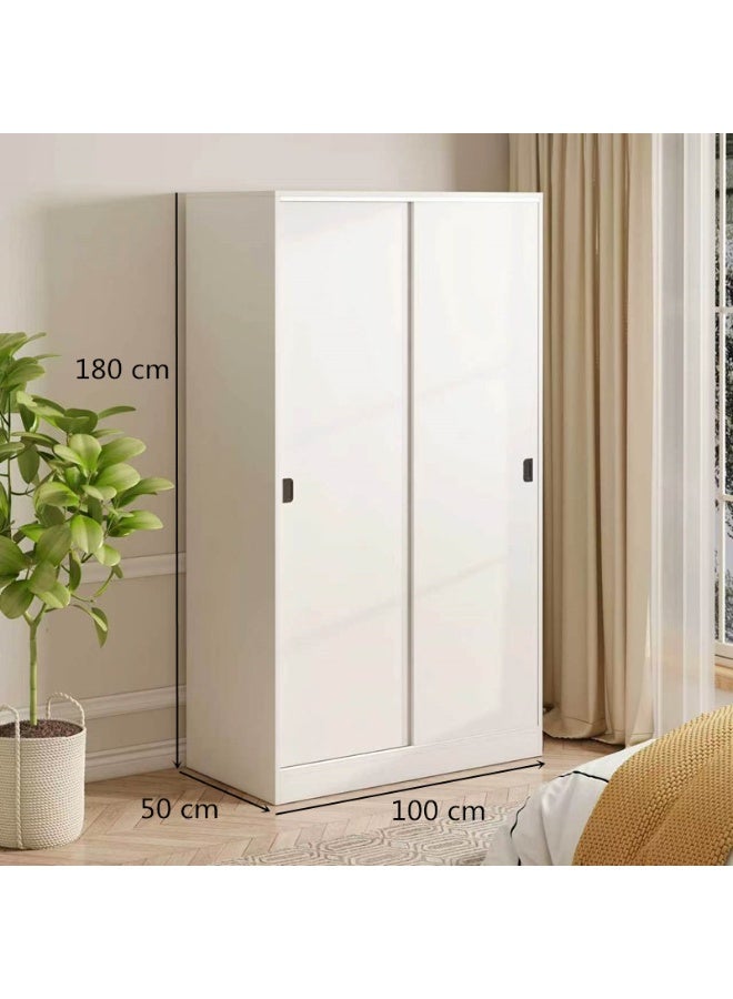 Golden Sliding Door Wardrobe, Simple Closet Cabinet, Home Bedroom Storage Organizer For Clothes（YG100-A-WH） - Image 2