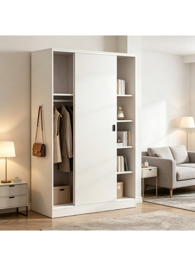 Golden Sliding Door Wardrobe, Simple Closet Cabinet, Home Bedroom Storage Organizer For Clothes（YG100-A-WH） - Image 5