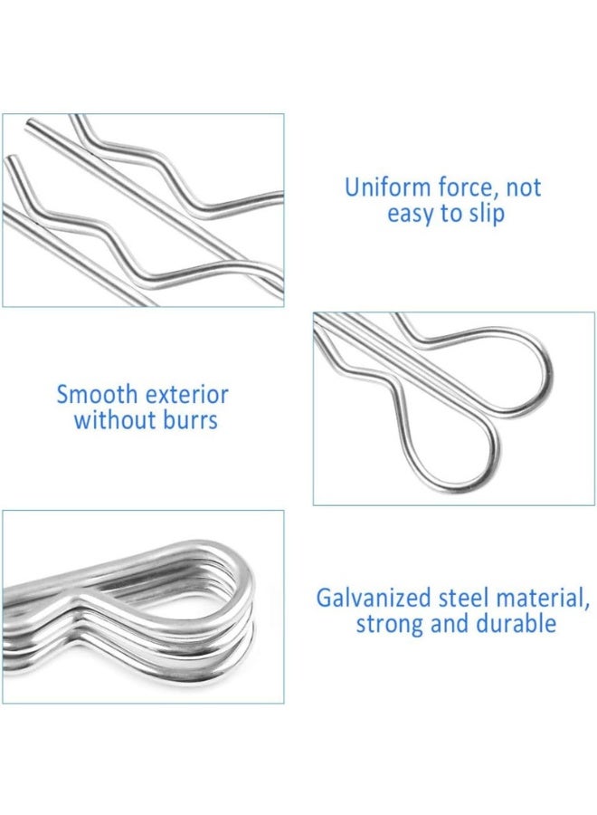 مجموعة متنوعة من 180 قطعة من دبابيس التثبيت، مشابك شعر على شكل حرف R، دبابيس تثبيت مشابك شديدة التحمل على شكل حرف R، دبابيس تثبيت قفل من الفولاذ المقاوم للصدأ للشاحنات وقضبان السحب والجرارات وعربات جز العشب. - Image 3
