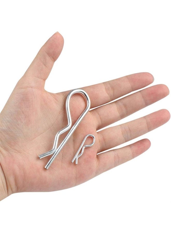 مجموعة متنوعة من 180 قطعة من دبابيس التثبيت، مشابك شعر على شكل حرف R، دبابيس تثبيت مشابك شديدة التحمل على شكل حرف R، دبابيس تثبيت قفل من الفولاذ المقاوم للصدأ للشاحنات وقضبان السحب والجرارات وعربات جز العشب. - Image 5