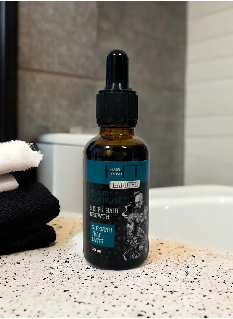 HAIR TREND Barber Men Hair and Beard Oil Promote Hair Growth Moisturizing and Restore Hair with Vitamin A and Essential Oil Suitable for Home Barber Shop and Salon Use 30ml  - Image 3