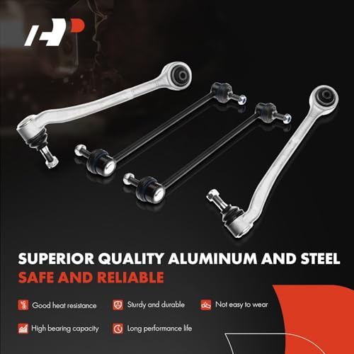 A-Premium 9Pcs Front Suspension Kit Lower Control Arm Sway Bar Link Outer Tie Rod Ends Center Drag Link Compatible with 1995-2001 BMW E38 740i 740iL 750iL - Image 3