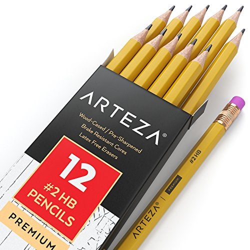 ARTEZA HB Pencils #2, Pack of 12, Wood-Cased Graphite Pencils in Bulk, Pre-Sharpened, Office and School Supplies for Exams, Classrooms, Students - Image 4