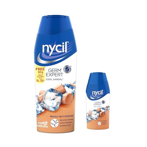 Nycil Cool Sandal Prickly Heat Talcum Powder, 150g (Cool Herbal 60g Free) - Image 1