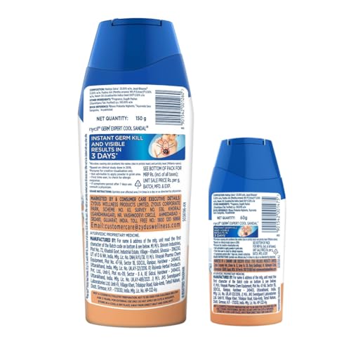 Nycil Cool Sandal Prickly Heat Talcum Powder, 150g (Cool Herbal 60g Free) - Image 2