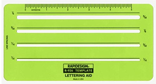 Rapidesign Lettering Aid Template, 1/16, 3/32, 1/8, 5/32 Inch Sizes, 1 Each (R926) - Image 3