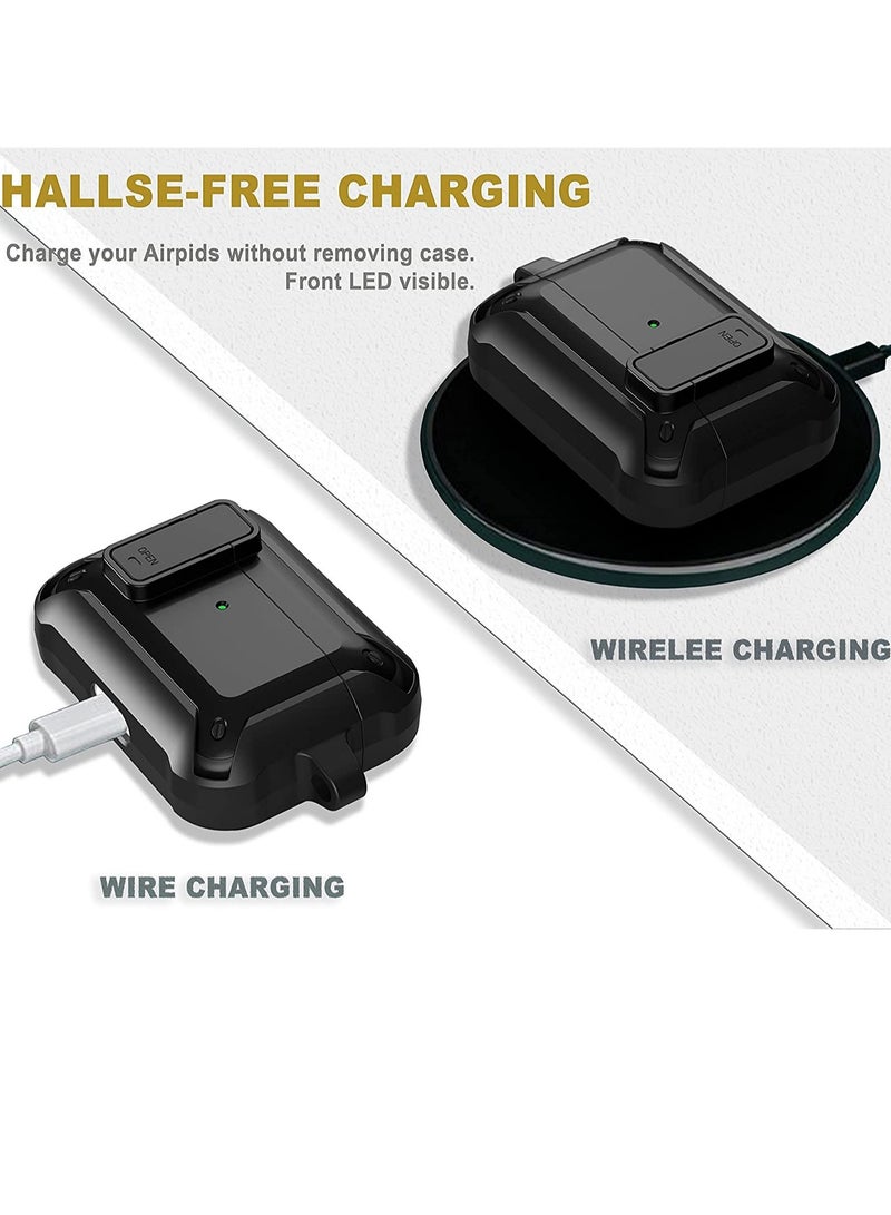 حافظة أيربود برو المحسّنة [قفل آمن] من أرمور، غلاف فايبونتون المقاوم للصدمات لأيربود برو، حافظة آي بود برو مصممة لأجهزة أبل أير بود اللاسلكية للرجال والنساء - Image 3