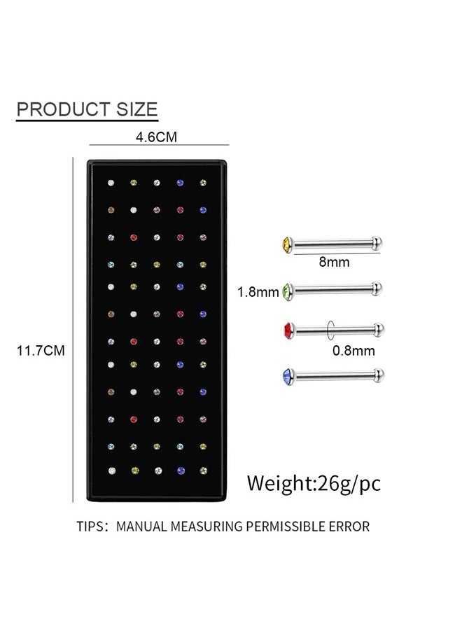 yongsheng 120-Piece Stainless Steel Nose Stud,  Stainless Steel Nose Piercing Jewelry Ideal Gift  - Image 5