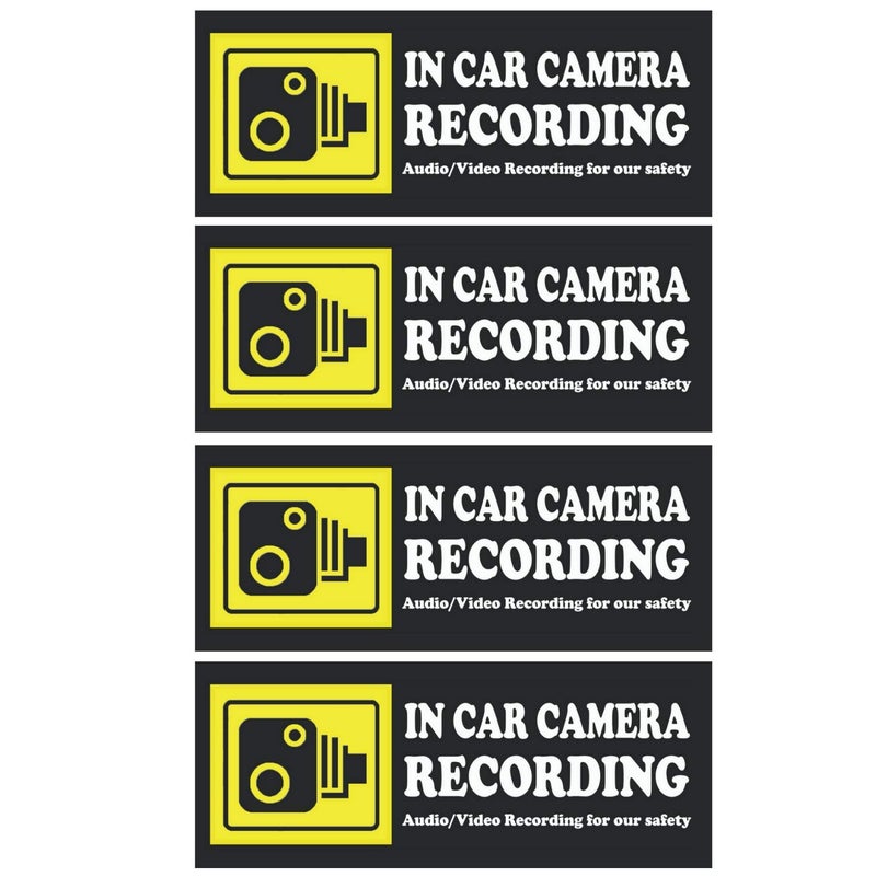 LOTUS-A in Car Camera Audio Recording Waterproof Vinyl Sticker 4 Pieces Size 2x5 Inches Exterior Accessory Decoration for Driver - Image 3