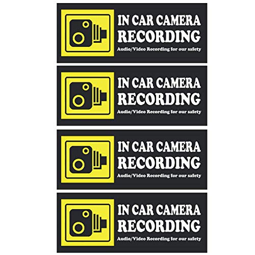 LOTUS-A in Car Camera Audio Recording Waterproof Vinyl Sticker 4 Pieces Size 2x5 Inches Exterior Accessory Decoration for Driver - Image 1
