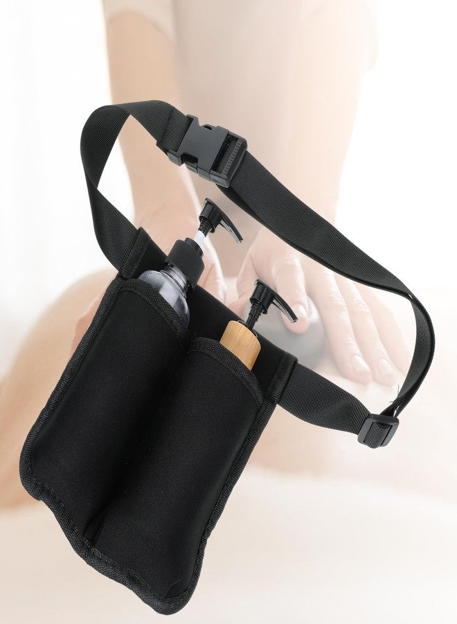 ElevateTech Massage Bottle Bag, Lotion Oil Waist Holder Organizer Adjustable Durable Black Portable Storage Pouch Belt Hanging Easy Access Accessories Gifts (Double-Sided) - Image 4
