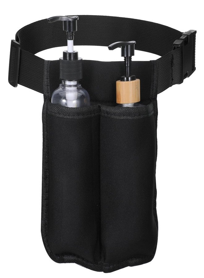 ElevateTech Massage Bottle Bag, Lotion Oil Waist Holder Organizer Adjustable Durable Black Portable Storage Pouch Belt Hanging Easy Access Accessories Gifts (Double-Sided) - Image 1