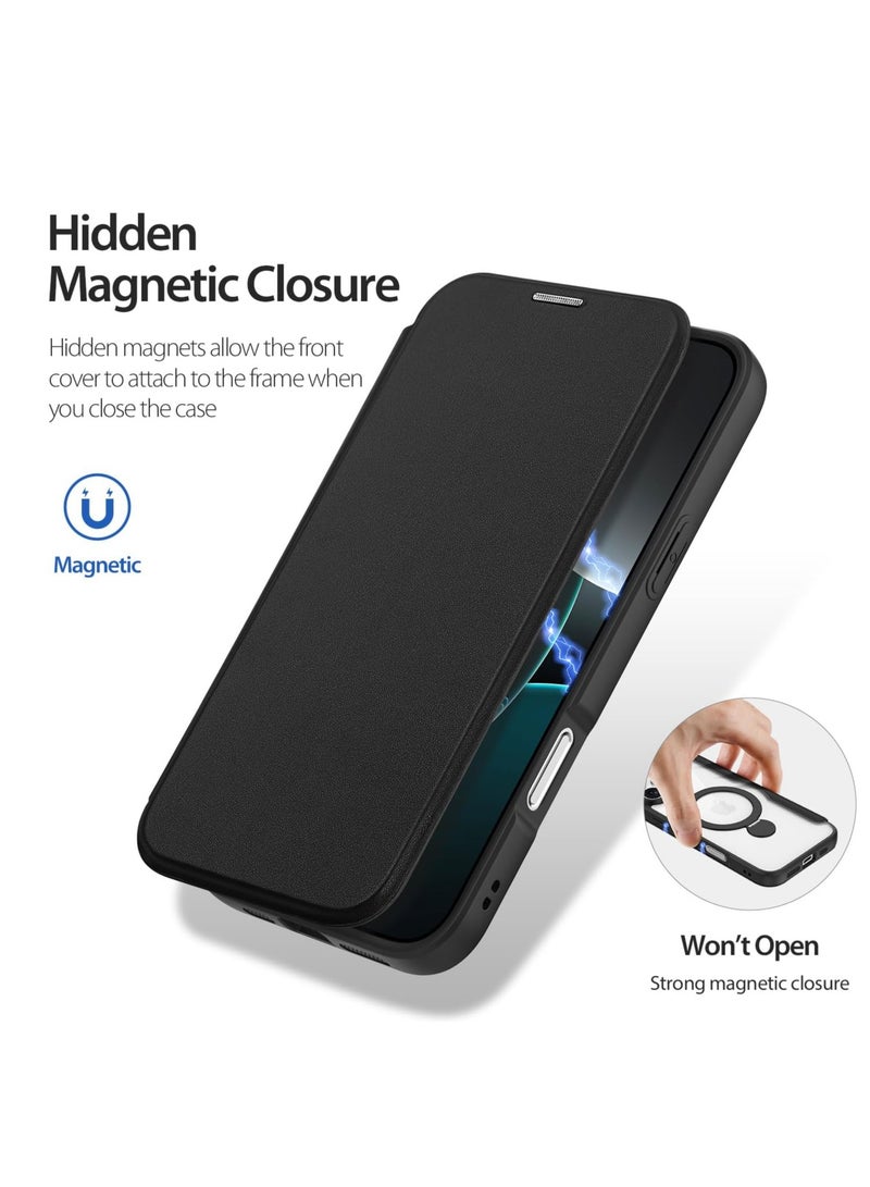 Aookay Case for iPhone 16 Pro Max Case Wallet Compatible with Magsafe, Shockproof Full Protective Flip Folio Wallet Case with RFID Blocking Card Slot PU Leather Cover for iPhone 16 Pro Max (Black)  - Image 4