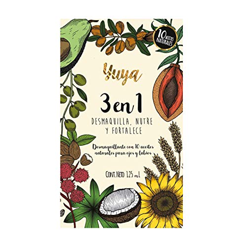 Yuya 3 in 1 Bifasic Makeup Remover - Nourish, Hydrate and Strengthen with 10 Natural Oils. Remove Waterproof Makeup without Irritation. 125ml Bottle. Shake Before Use - Image 1