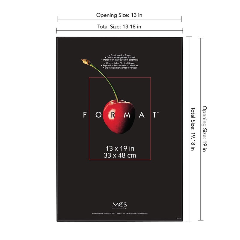 MCS Format 13x19 Poster Frame Black Woodgrain, Vertical & Horizontal Wall Hanging Large Picture Frame for Photos, Posters & Art Prints (6-Pack) - Image 3