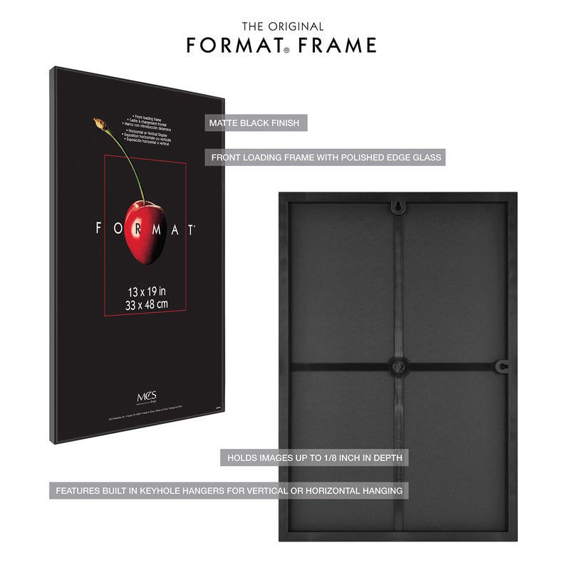 MCS Format 13x19 Poster Frame Black Woodgrain, Vertical & Horizontal Wall Hanging Large Picture Frame for Photos, Posters & Art Prints (6-Pack) - Image 4