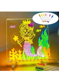 RATSAW LED Note Board with Colors Acrylic Dry Erase Board with Light DIY Light up Dry Erase Board with Stand as a Glow Memo LED Letter Message Board Note Drawing Glass Led Board White Board  - Image 1