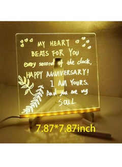 RATSAW LED Note Board with Colors Acrylic Dry Erase Board with Light DIY Light up Dry Erase Board with Stand as a Glow Memo LED Letter Message Board Note Drawing Glass Led Board White Board  - Image 5