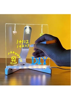 RATSAW LED Note Board with Colors Acrylic Dry Erase Board with Light DIY Light up Dry Erase Board with Stand as a Glow Memo LED Letter Message Board Note Drawing Glass Led Board White Board  - Image 2