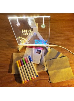 RATSAW LED Note Board with Colors Acrylic Dry Erase Board with Light DIY Light up Dry Erase Board with Stand as a Glow Memo LED Letter Message Board Note Drawing Glass Led Board White Board  - Image 3
