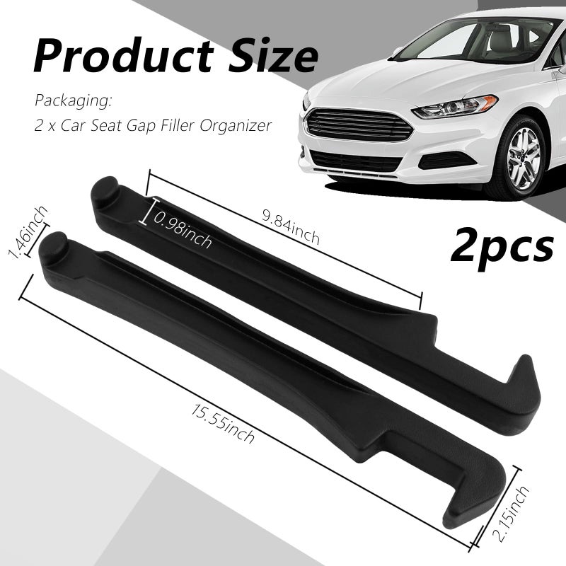 VKQTS 3 in 1 Car Seat Gap Filler Organizer,2PCS Multifunctional Car Seat Gap Plug with Storage Slot & Hook Function,Anti-Drop Cars Gaps Seats Filler Cars Clutter Catcher for SUVs Trucks - Image 2