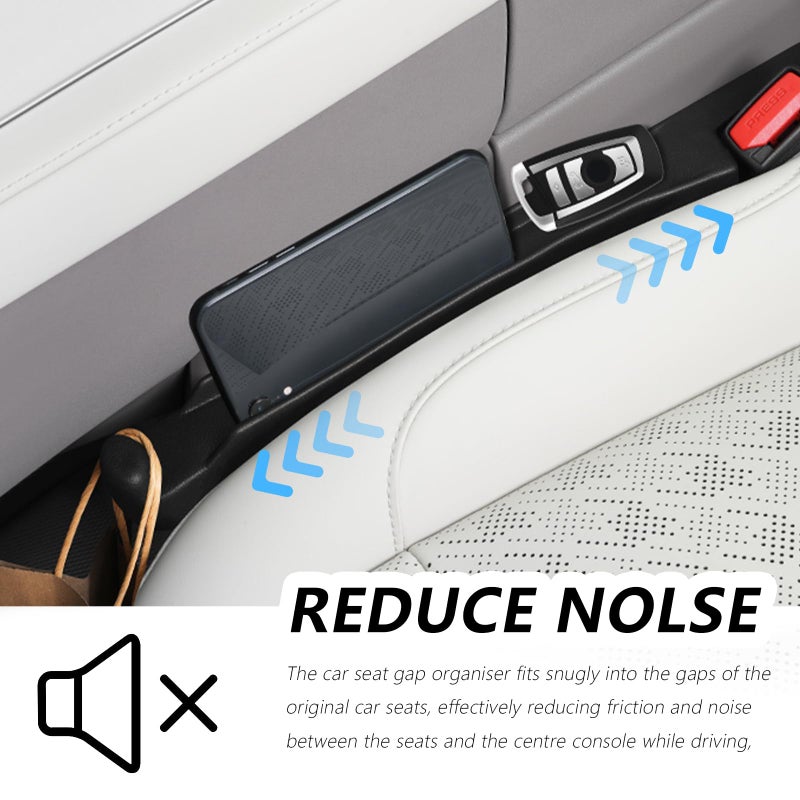 VKQTS 3 in 1 Car Seat Gap Filler Organizer,2PCS Multifunctional Car Seat Gap Plug with Storage Slot & Hook Function,Anti-Drop Cars Gaps Seats Filler Cars Clutter Catcher for SUVs Trucks - Image 5