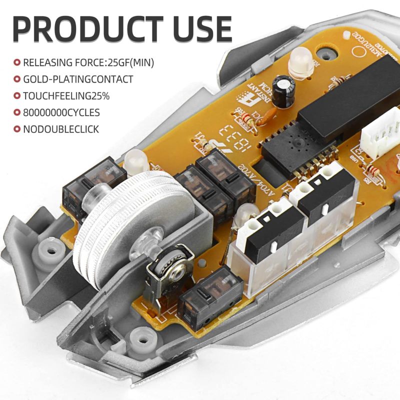 Gaming Mouse Switches 4-Piece Black Kailh GM 8.0 Microswitch - Restore Click Consistency Tactile Feel Switch for DIY Mouse Repair - Image 5