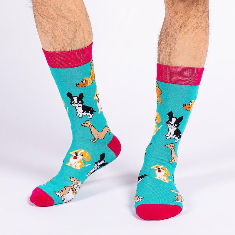 BISOUSOX Mens Dress Socks Funny Fun Colorful Crazy Funky Crew Socks for Men Novelty Happy Cotton Size 9-12 - Image 3