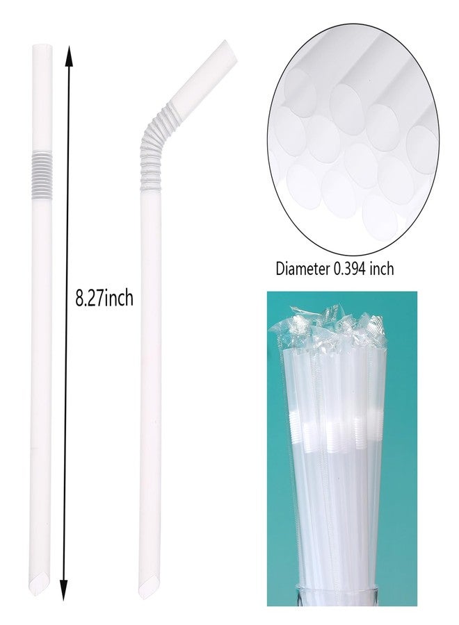 YAOSHENG 100 pcs Flexible Drinking Straws Individually Wrapped,0.39inch Extra-wide Bendy Straws, Bubble Boba Milkshake Smoothie (100, transparent) - Image 2