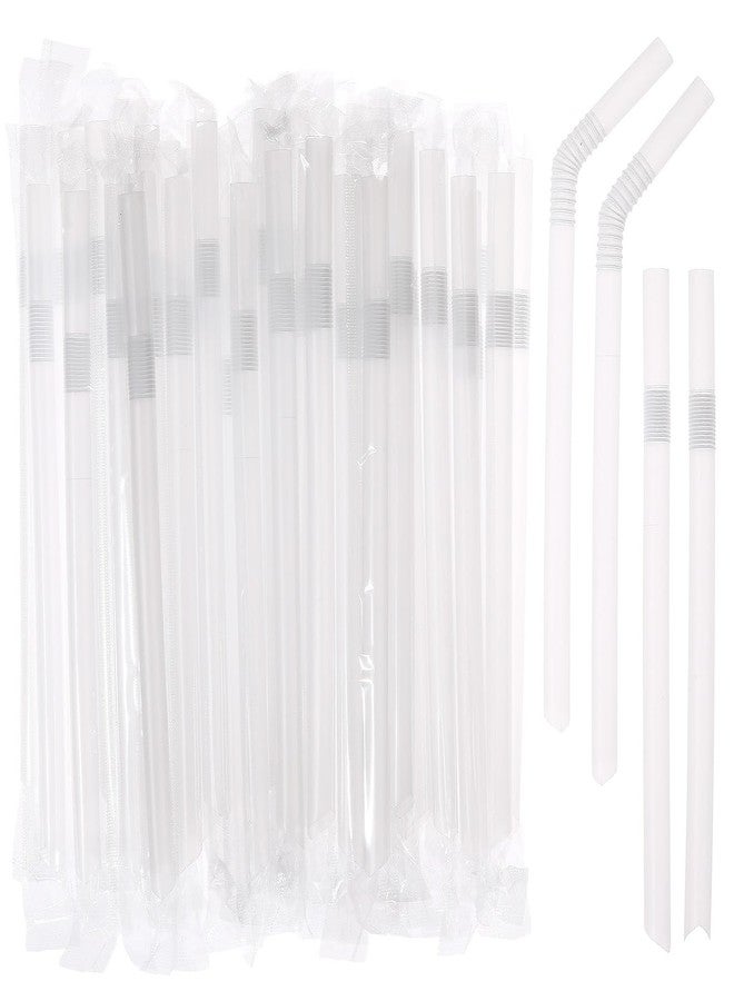 YAOSHENG 100 pcs Flexible Drinking Straws Individually Wrapped,0.39inch Extra-wide Bendy Straws, Bubble Boba Milkshake Smoothie (100, transparent) - Image 1