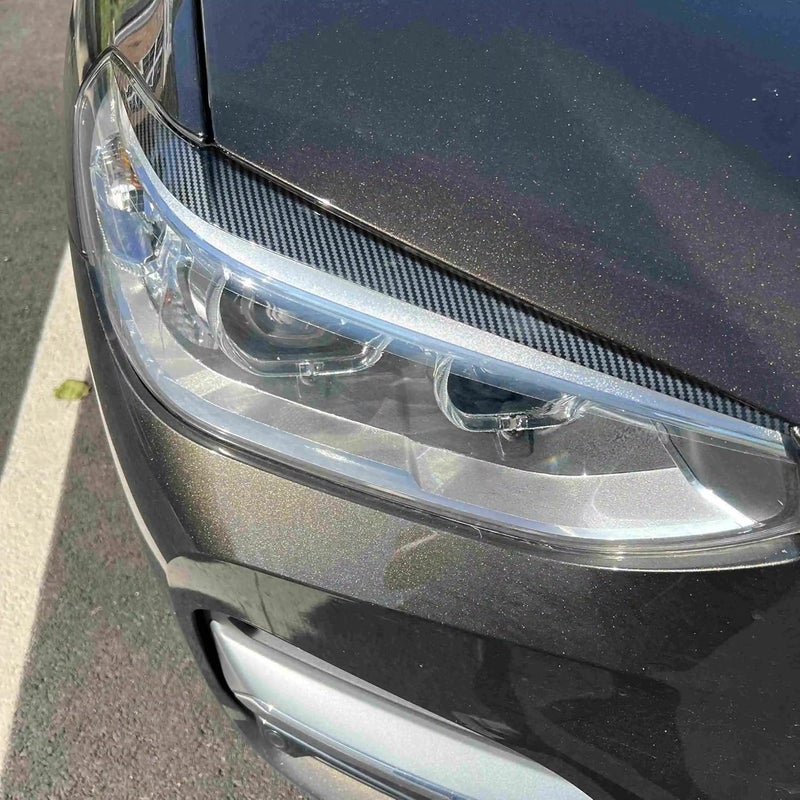 QASULER Carbon Look Headlight Eyebrow Trim for BMW X3/X4 - Image 4