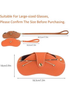 JCB CHIC Soft Leather Sunglasses Bag Eyeglass Case,Portable Slim Travel Sunglasses Pouch,Anti-Stress Sun Glasses Storage Bag with Lanyard,Glasses Protective Case,Spectacle Case  - Image 2