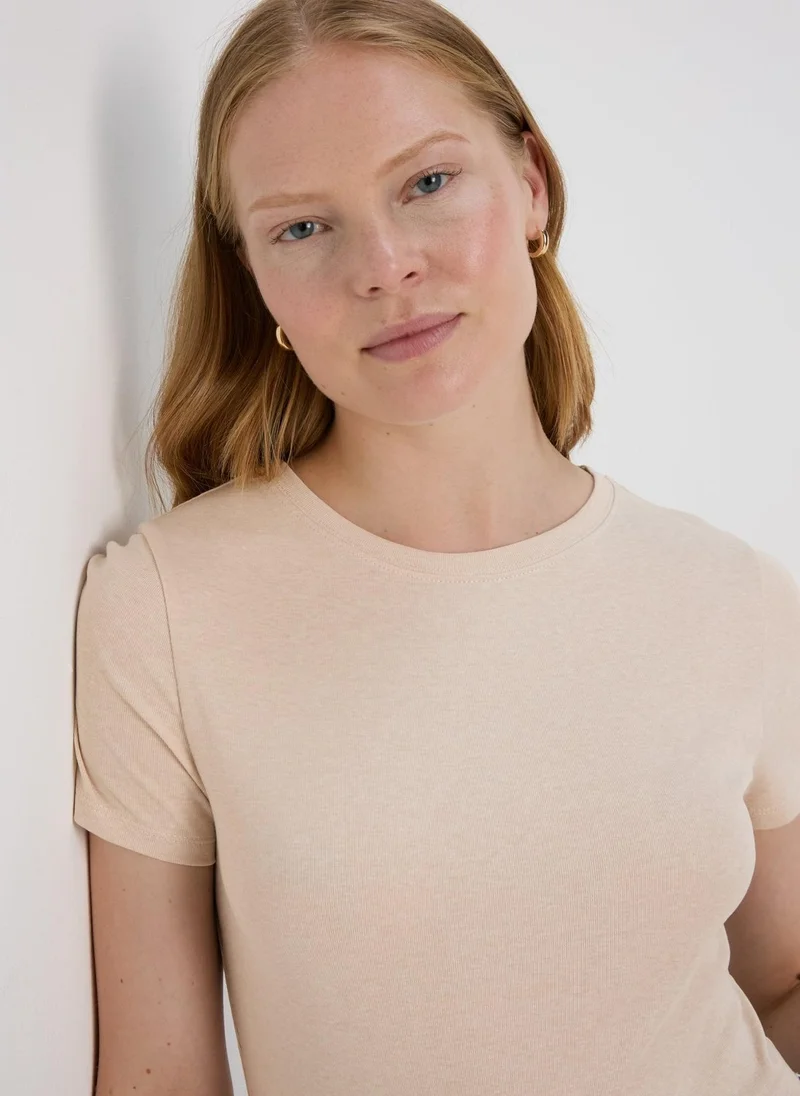 Matalan Beige Fitted T-Shirt