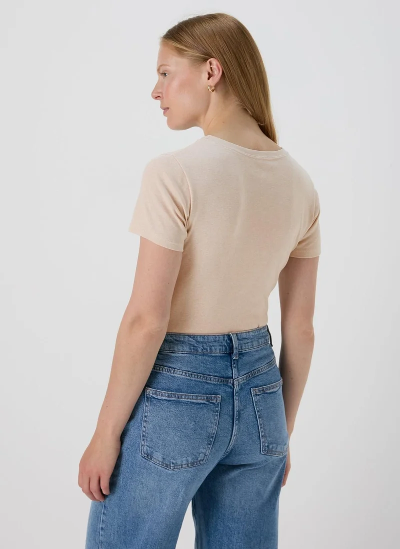 Matalan Beige Fitted T-Shirt