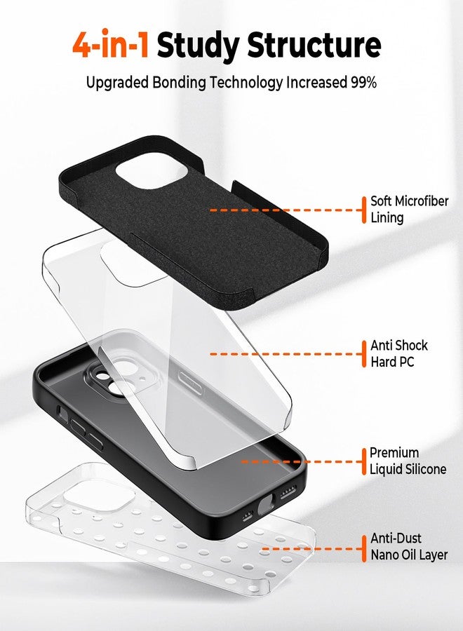 SUPFINE Designed for iPhone 13 Case,Premium Liquid Silicone with [Soft Anti-Scratch Microfiber Lining][Upgraded Camera Protection] Slim Shockproof Protective Phone Case for Men Women Girls,Black - Image 3