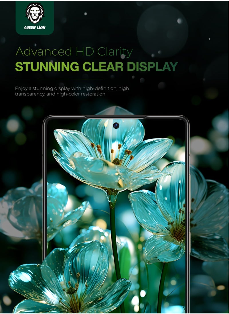 GREEN LION - Samsung Galaxy S25 Plus Glass 9H Crystal Shield Screen Protector / Shockproof /Highly Responsive touch/Fingerprint Unlock / Anti Scratch / Bubble Free Screen Protector - Transparent - Image 1