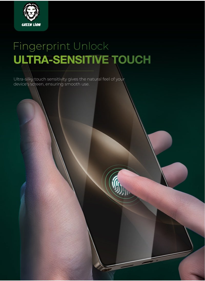GREEN LION - Samsung Galaxy S25 Plus Glass 9H Crystal Shield Screen Protector / Shockproof /Highly Responsive touch/Fingerprint Unlock / Anti Scratch / Bubble Free Screen Protector - Transparent - Image 1