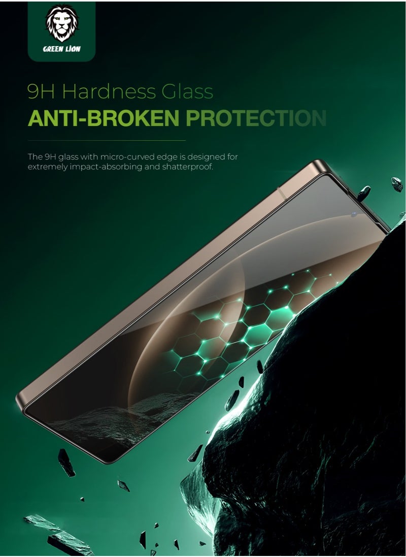 GREEN LION - Samsung Galaxy S25 Plus Glass 9H Crystal Shield Screen Protector / Shockproof /Highly Responsive touch/Fingerprint Unlock / Anti Scratch / Bubble Free Screen Protector - Transparent - Image 1